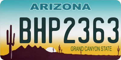 AZ license plate BHP2363