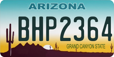 AZ license plate BHP2364