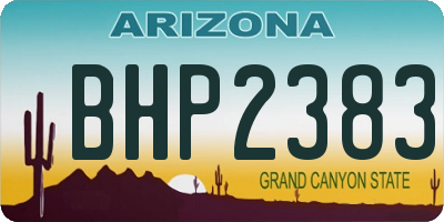 AZ license plate BHP2383
