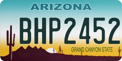 AZ license plate BHP2452