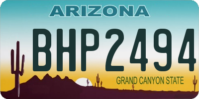 AZ license plate BHP2494