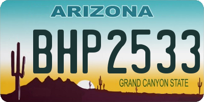 AZ license plate BHP2533