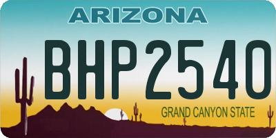 AZ license plate BHP2540