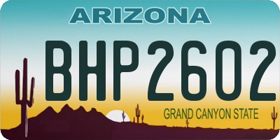 AZ license plate BHP2602