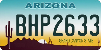 AZ license plate BHP2633