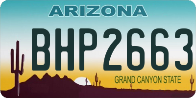 AZ license plate BHP2663