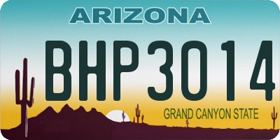 AZ license plate BHP3014