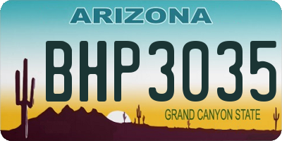 AZ license plate BHP3035