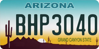 AZ license plate BHP3040