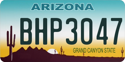AZ license plate BHP3047