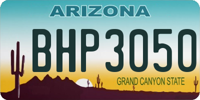 AZ license plate BHP3050