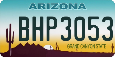 AZ license plate BHP3053
