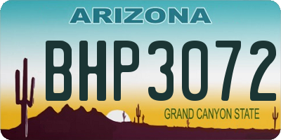 AZ license plate BHP3072