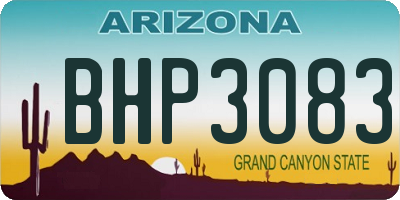 AZ license plate BHP3083