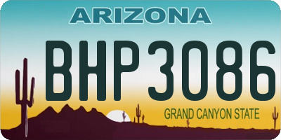 AZ license plate BHP3086