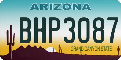 AZ license plate BHP3087