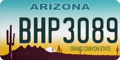 AZ license plate BHP3089