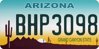 AZ license plate BHP3098