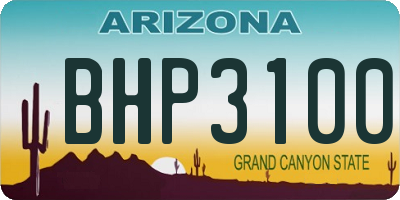 AZ license plate BHP3100