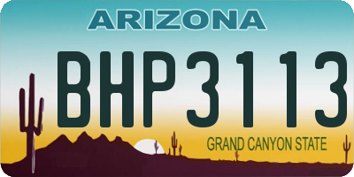 AZ license plate BHP3113