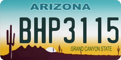 AZ license plate BHP3115