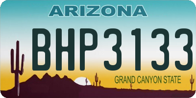 AZ license plate BHP3133