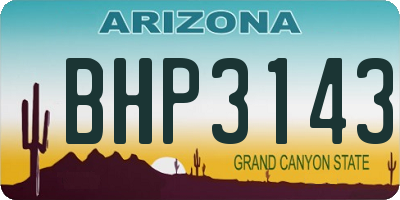 AZ license plate BHP3143
