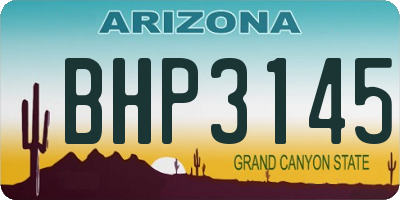AZ license plate BHP3145