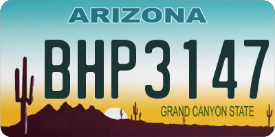 AZ license plate BHP3147