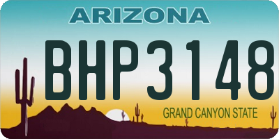 AZ license plate BHP3148
