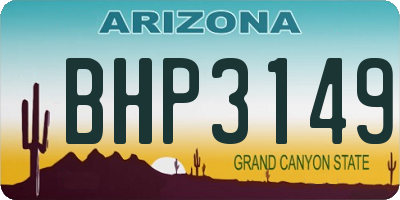 AZ license plate BHP3149