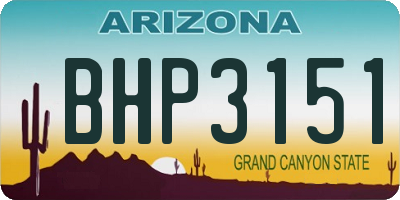 AZ license plate BHP3151