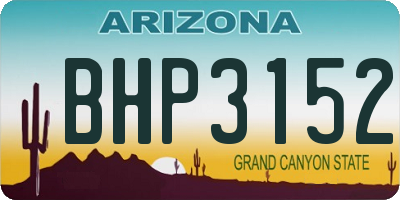 AZ license plate BHP3152