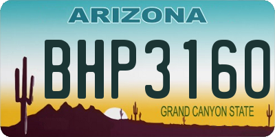 AZ license plate BHP3160