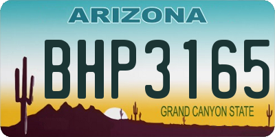 AZ license plate BHP3165