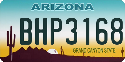 AZ license plate BHP3168