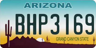 AZ license plate BHP3169