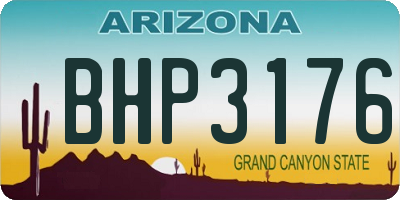 AZ license plate BHP3176