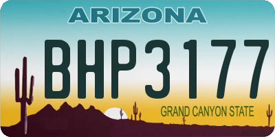 AZ license plate BHP3177