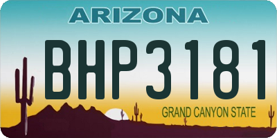 AZ license plate BHP3181