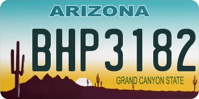 AZ license plate BHP3182