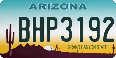 AZ license plate BHP3192