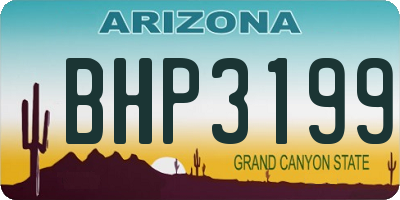 AZ license plate BHP3199