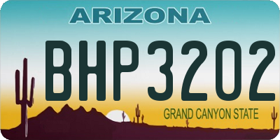 AZ license plate BHP3202