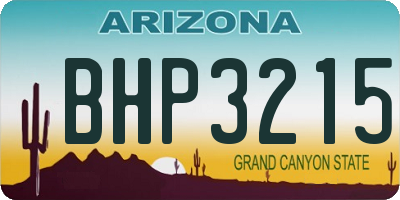 AZ license plate BHP3215