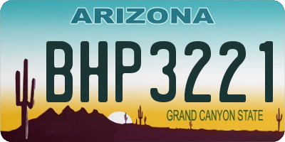 AZ license plate BHP3221