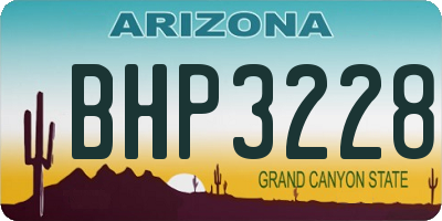AZ license plate BHP3228
