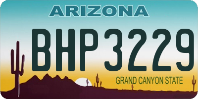AZ license plate BHP3229