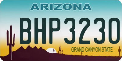 AZ license plate BHP3230
