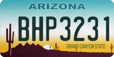 AZ license plate BHP3231